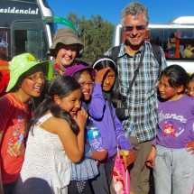 Peruvian kids visiting Saqsaywaman